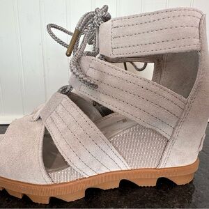 Sorel Suede Tie-Up Wedges